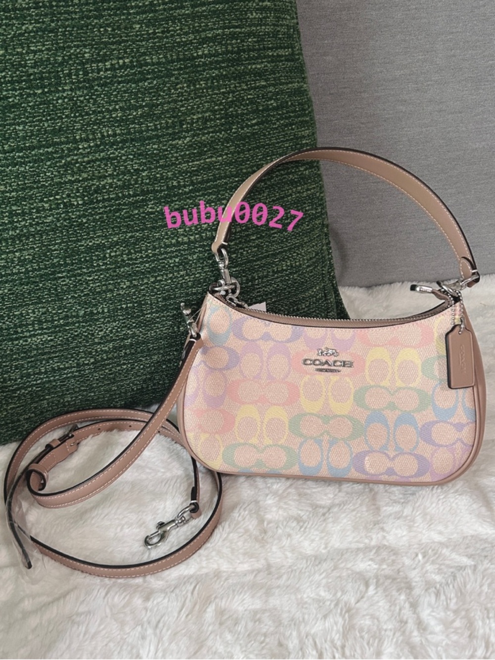 NWT🌈Coach Teri Shoulder Bag Crossbody In Rainbow Signature Canvas CDA91 Y2K